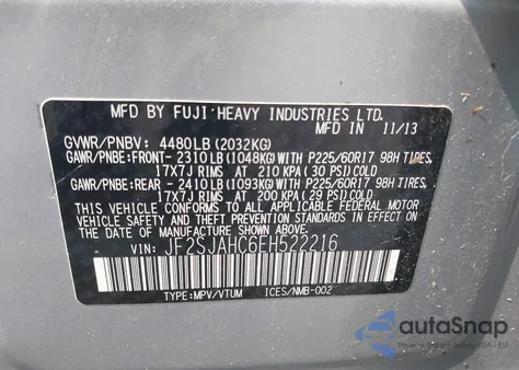 2014 Subaru Forester 2.5I Limited из США, поврежденный, VIN JF2SJAHC6EH522216